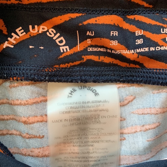 The Upside - S, navy/orange animal print leggings - Picture 5 of 5